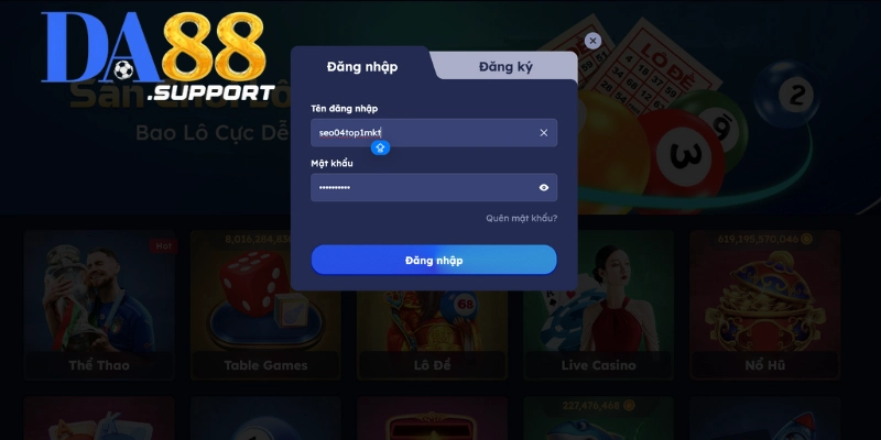 Hướng Dẫn Đăng Nhập DA88