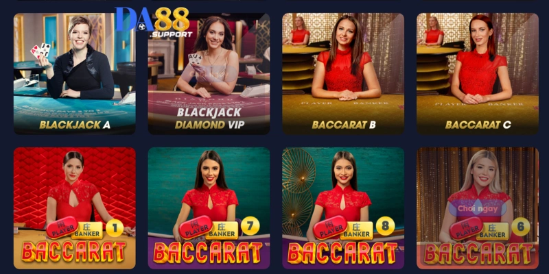 Các trò chơi Live casino DA88 được yêu thích nhất